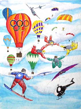 Create a Poster for the 'Air Sport Olympics' 1998
